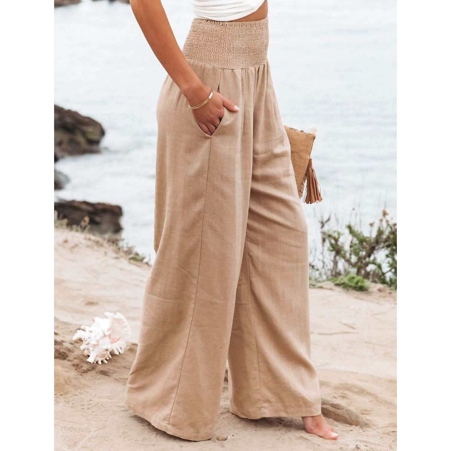 Women's High Waist Loose Wide Leg Pants - Renee Lane Company