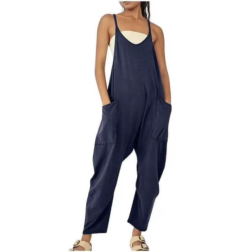 Women's Jumpsuit Maternity Solid Color V Neck Regular Fit Sleeveless - Renee Lane Company