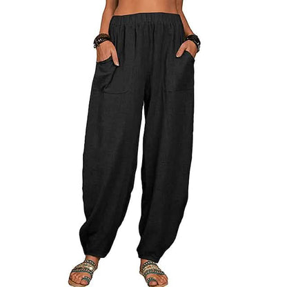 Women's Linen High Waist Wide Leg Pants - Renee Lane Company