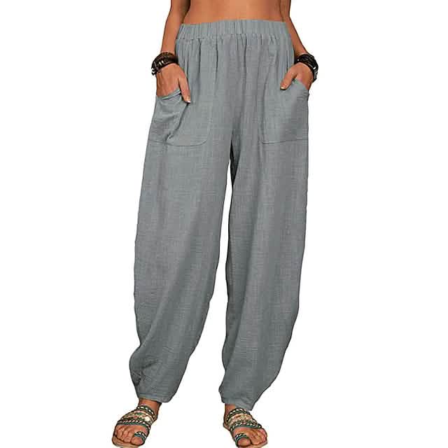 Women's Linen High Waist Wide Leg Pants - Renee Lane Company