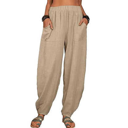 Women's Linen High Waist Wide Leg Pants - Renee Lane Company