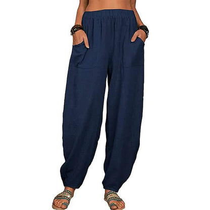 Women's Linen High Waist Wide Leg Pants - Renee Lane Company