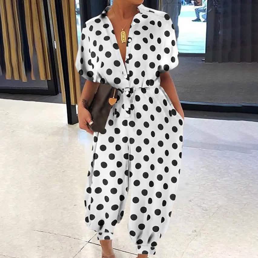 Women's Ordinary Deep V Jumpsuit - Renee Lane Company