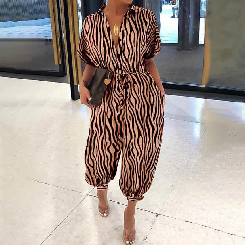 Women's Ordinary Deep V Jumpsuit - Renee Lane Company