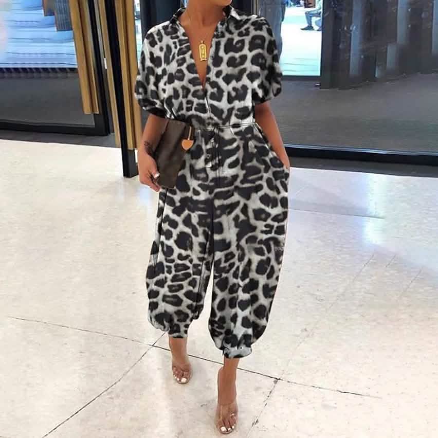 Women's Ordinary Deep V Jumpsuit - Renee Lane Company