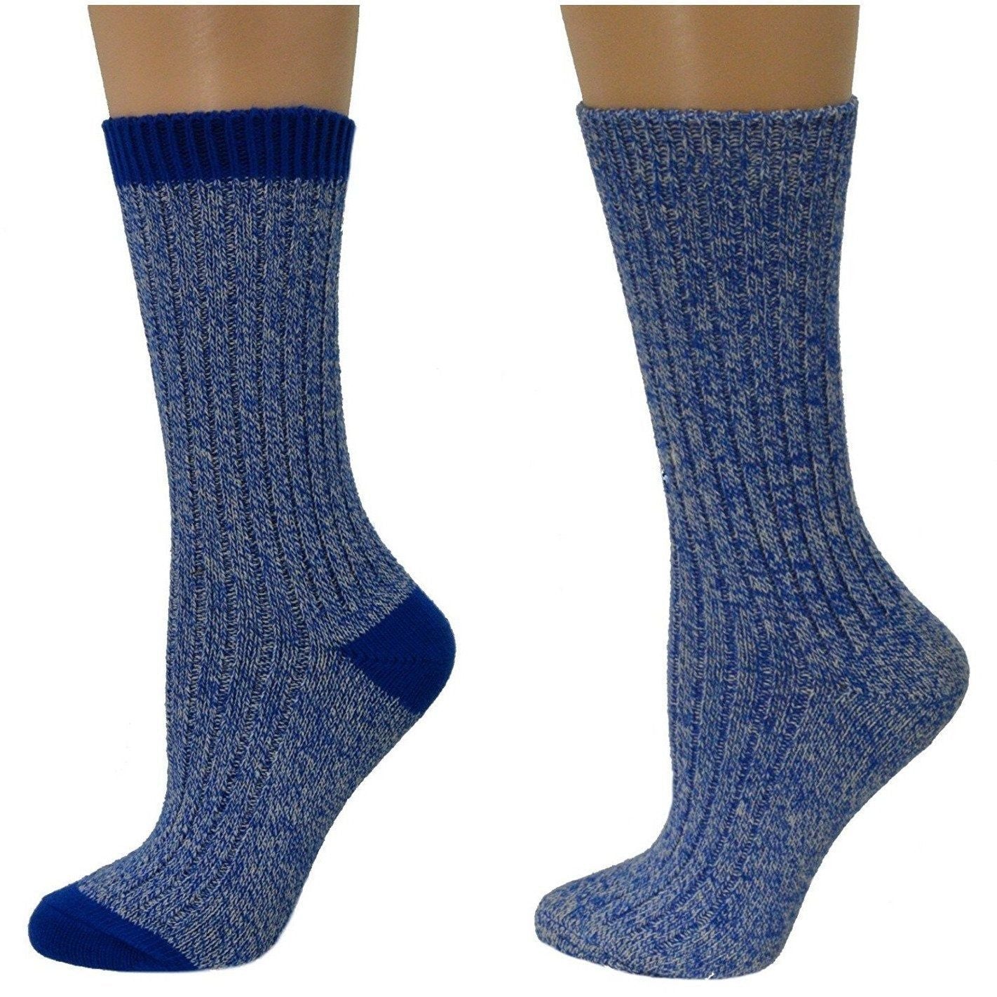 Women's Outdoor Boot Hiking Marled Twisted Cotton 2 Pair Pack Socks - Renee Lane Company