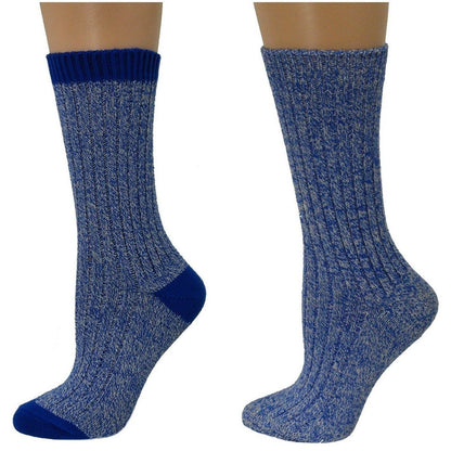 Women's Outdoor Boot Hiking Marled Twisted Cotton 2 Pair Pack Socks - Renee Lane Company
