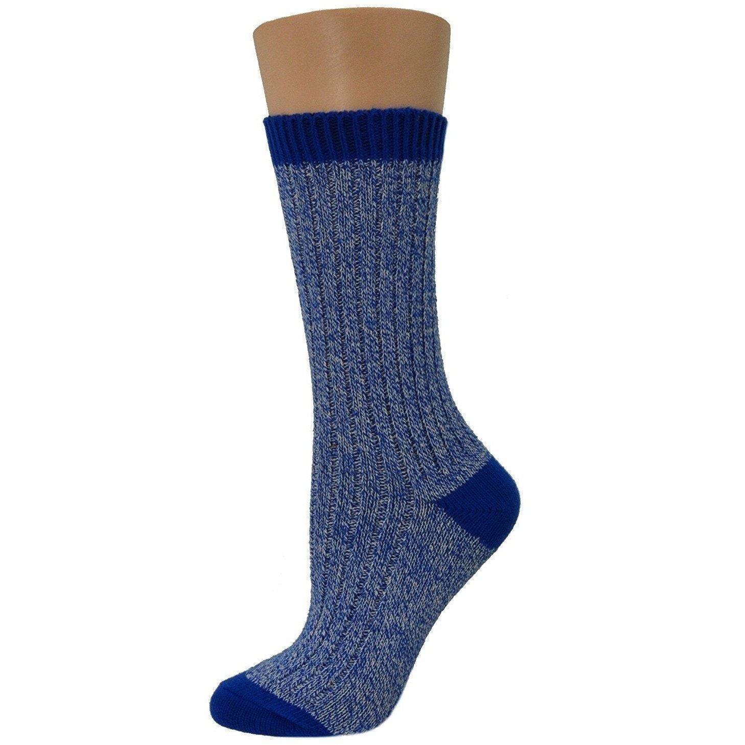 Women's Outdoor Boot Hiking Marled Twisted Cotton 2 Pair Pack Socks - Renee Lane Company