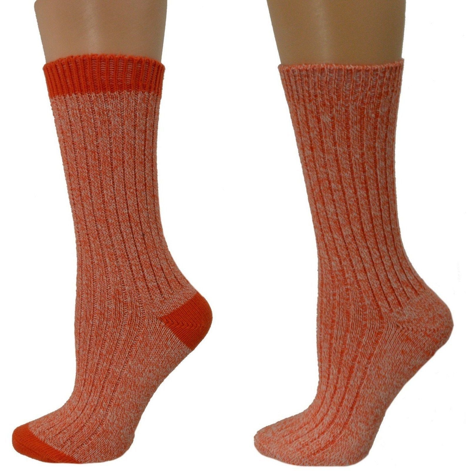 Women's Outdoor Boot Hiking Marled Twisted Cotton 2 Pair Pack Socks - Renee Lane Company