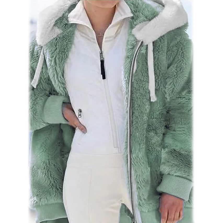 Women's Plus Size Hoodie Coat Long Sleeve - Renee Lane Company