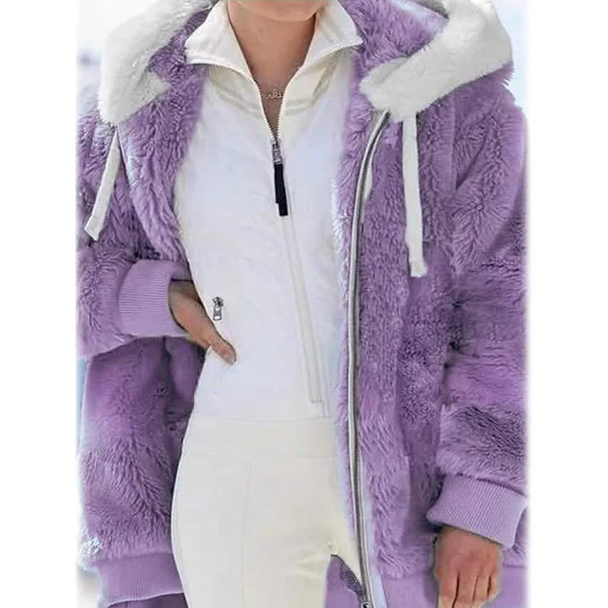 Women's Plus Size Hoodie Coat Long Sleeve - Renee Lane Company
