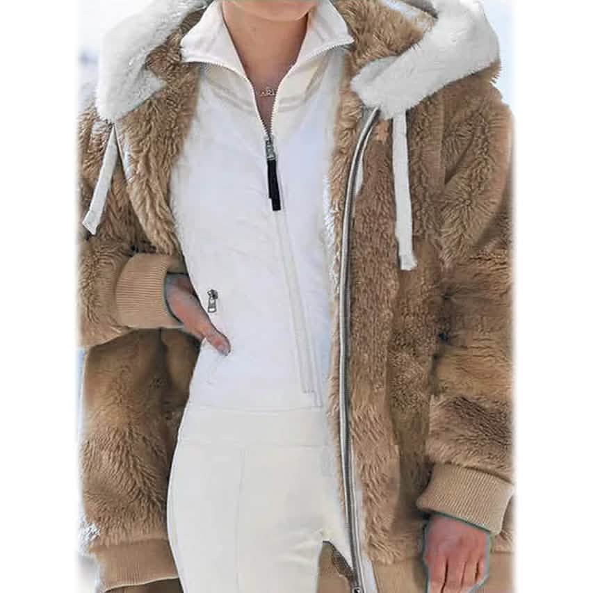 Women's Plus Size Hoodie Coat Long Sleeve - Renee Lane Company