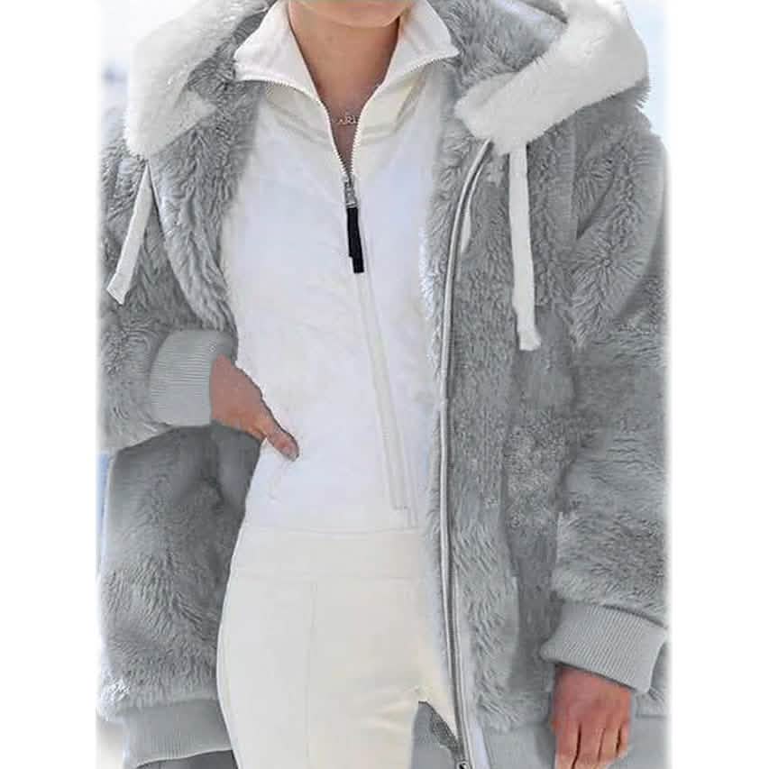 Women's Plus Size Hoodie Coat Long Sleeve - Renee Lane Company