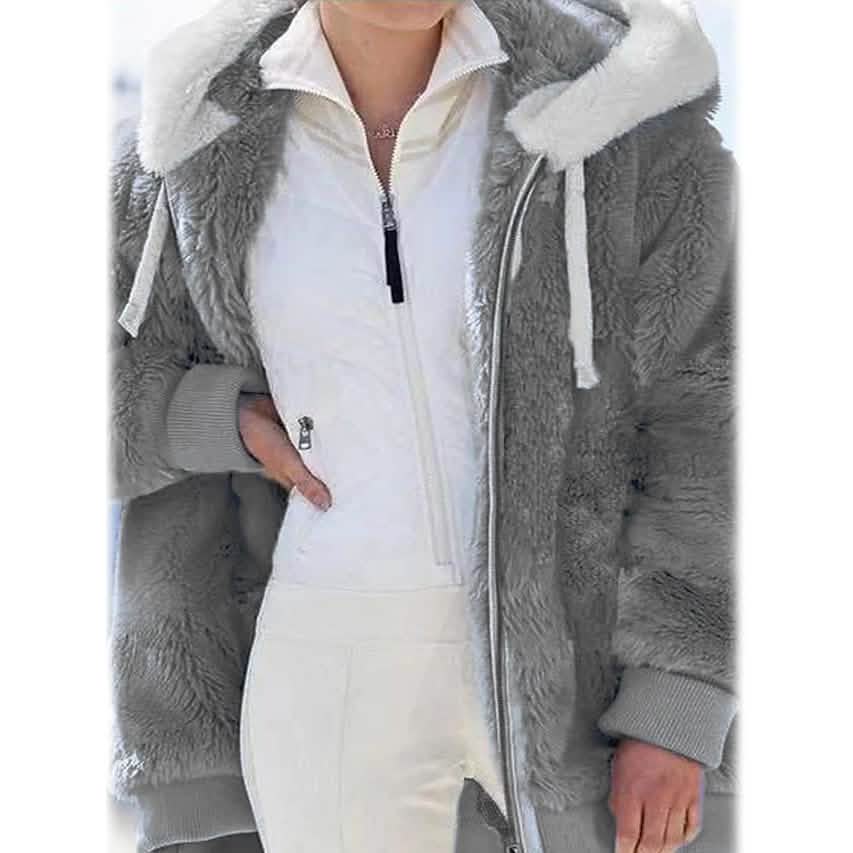 Women's Plus Size Hoodie Coat Long Sleeve - Renee Lane Company