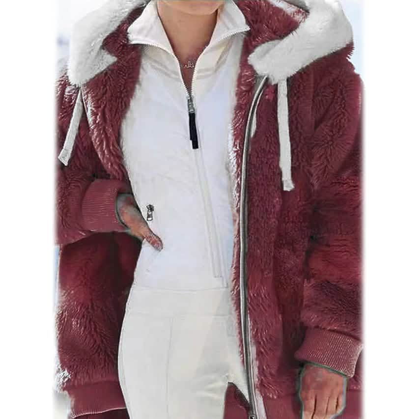 Women's Plus Size Hoodie Coat Long Sleeve - Renee Lane Company