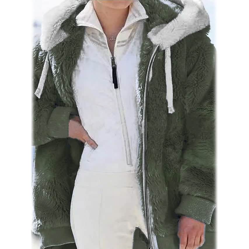 Women's Plus Size Hoodie Coat Long Sleeve - Renee Lane Company