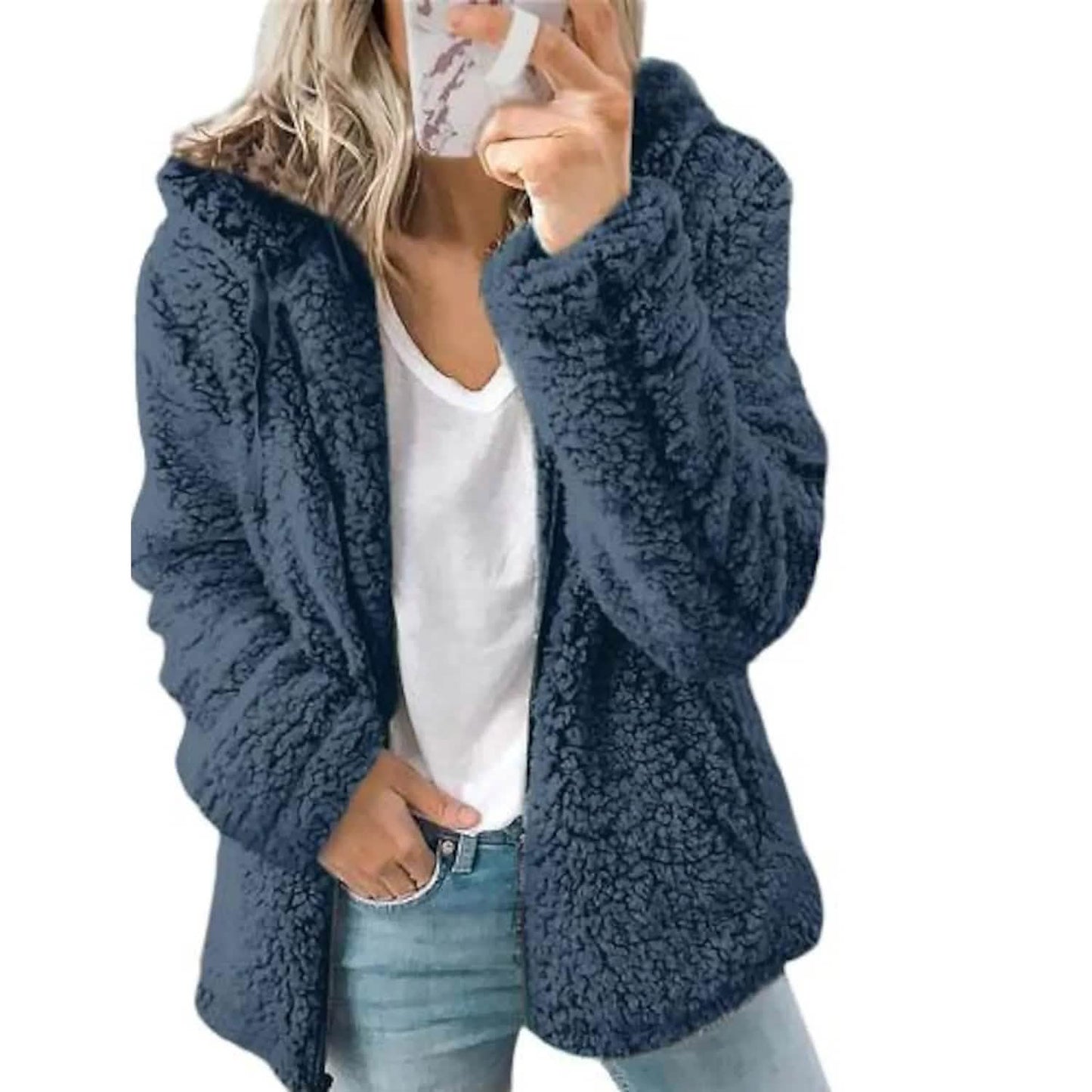 Women's Plus Size Hoodie Coat Long Sleeve - Renee Lane Company