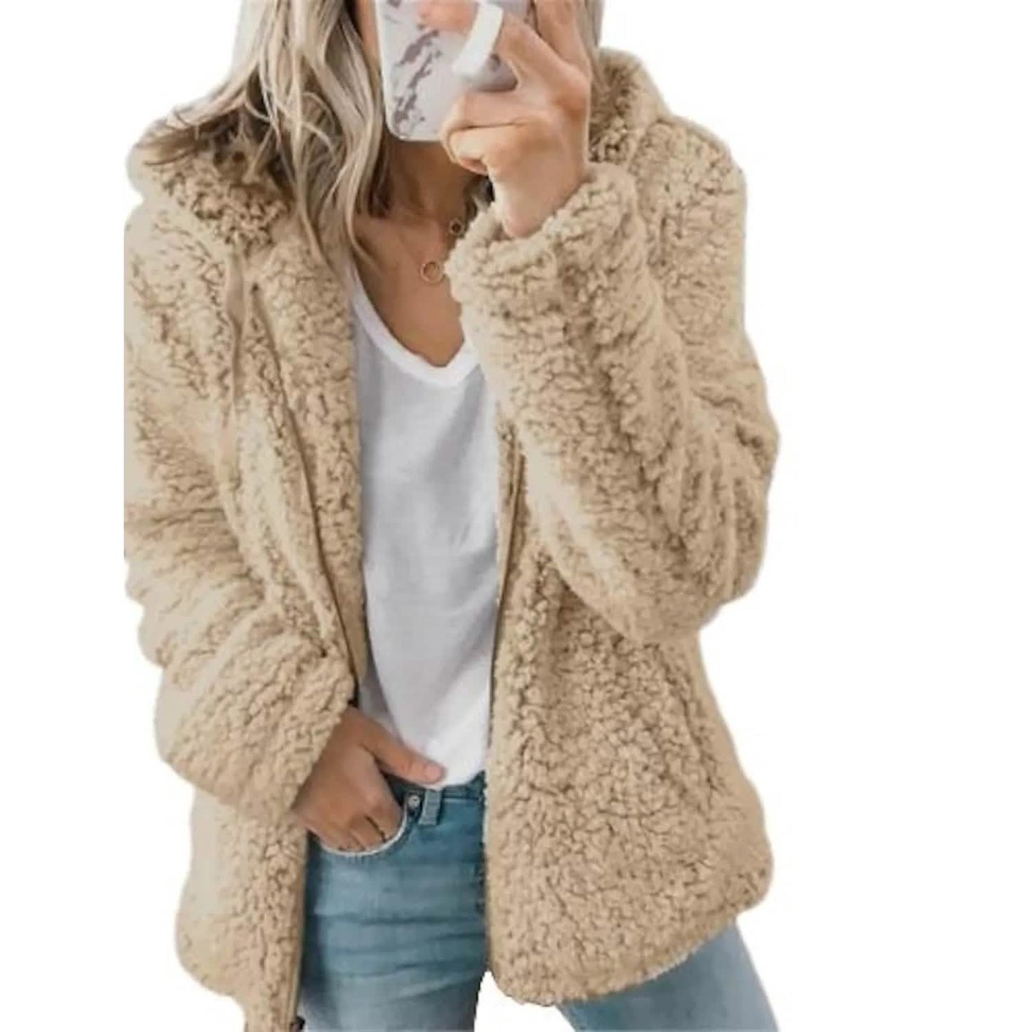 Women's Plus Size Hoodie Coat Long Sleeve - Renee Lane Company