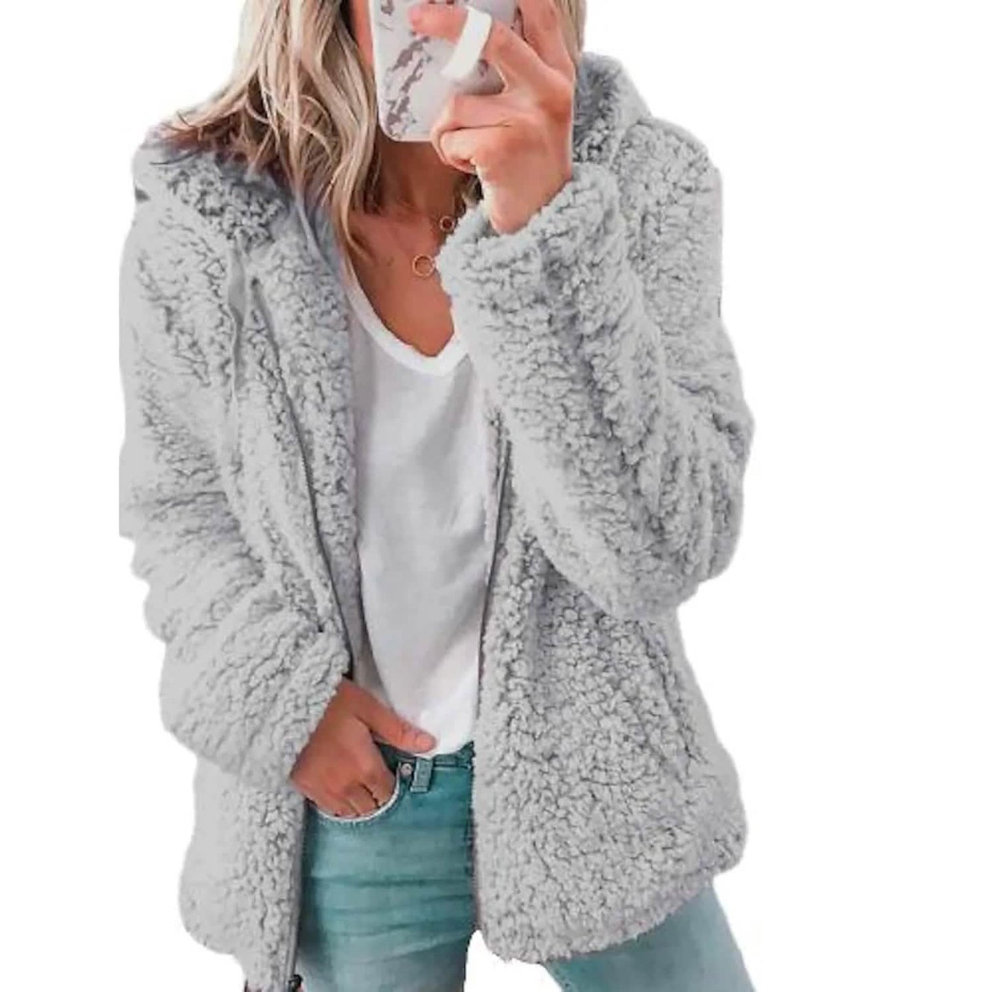 Women's Plus Size Hoodie Coat Long Sleeve - Renee Lane Company