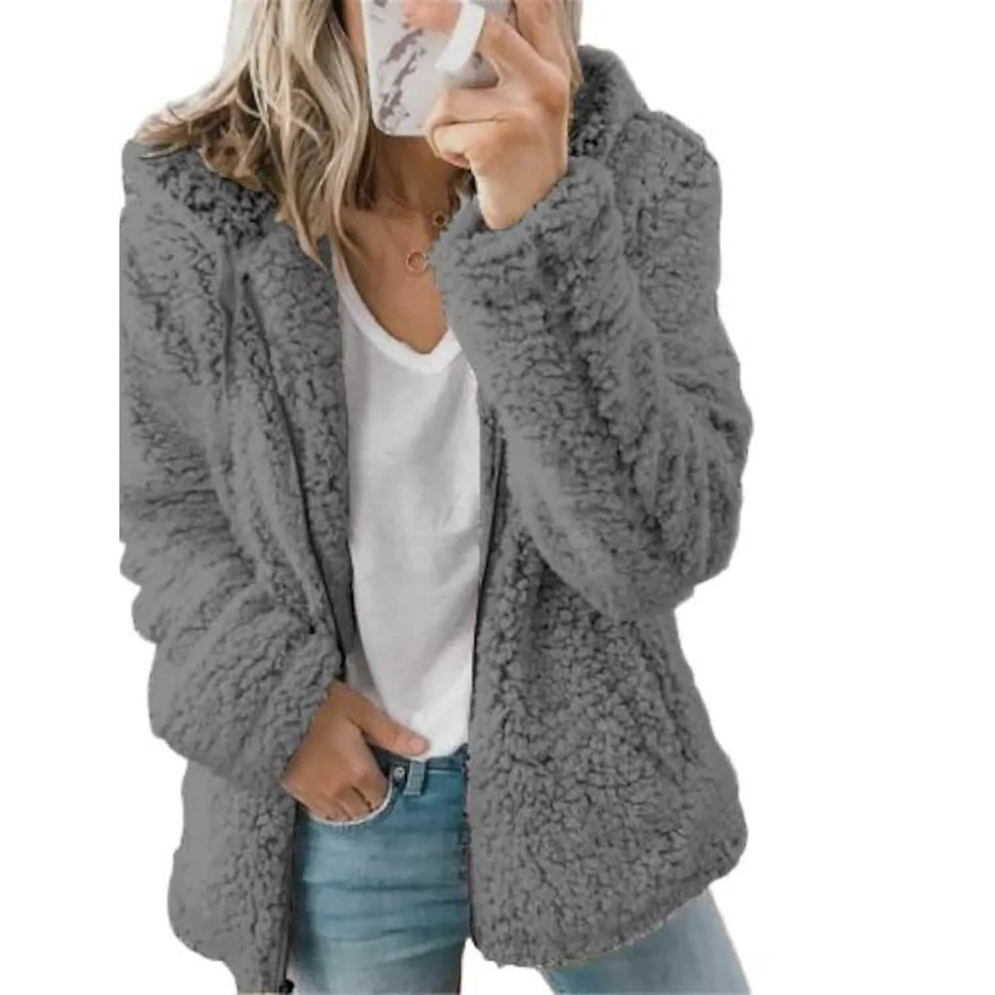Women's Plus Size Hoodie Coat Long Sleeve - Renee Lane Company