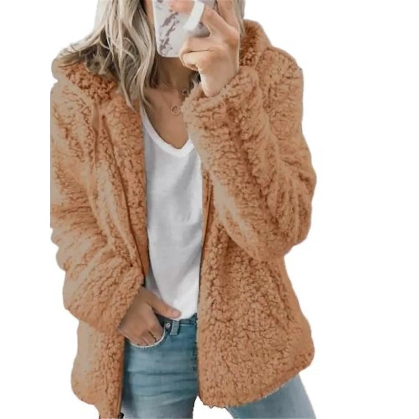 Women's Plus Size Hoodie Coat Long Sleeve - Renee Lane Company