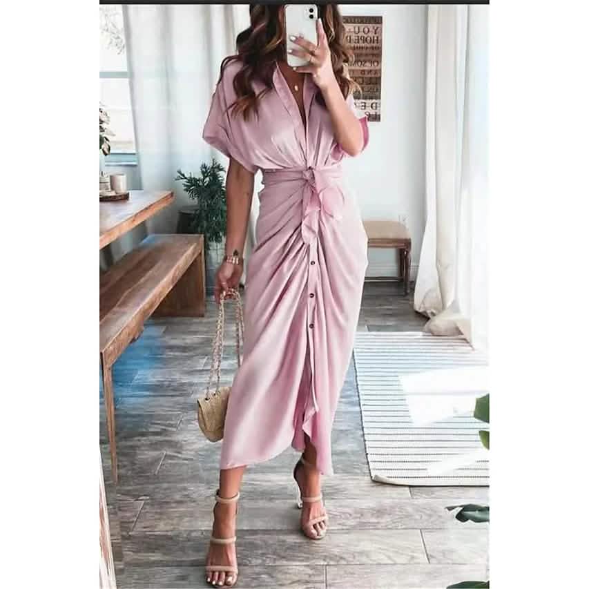 Women's Shirt Maxi Long Dress - Renee Lane Company