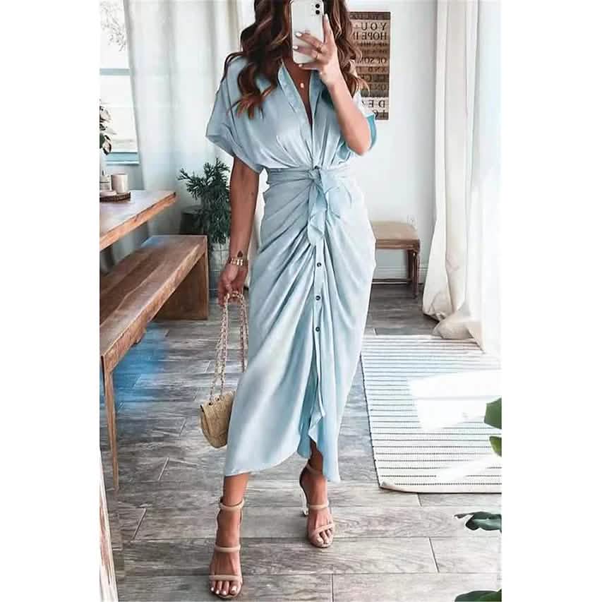 Women's Shirt Maxi Long Dress - Renee Lane Company