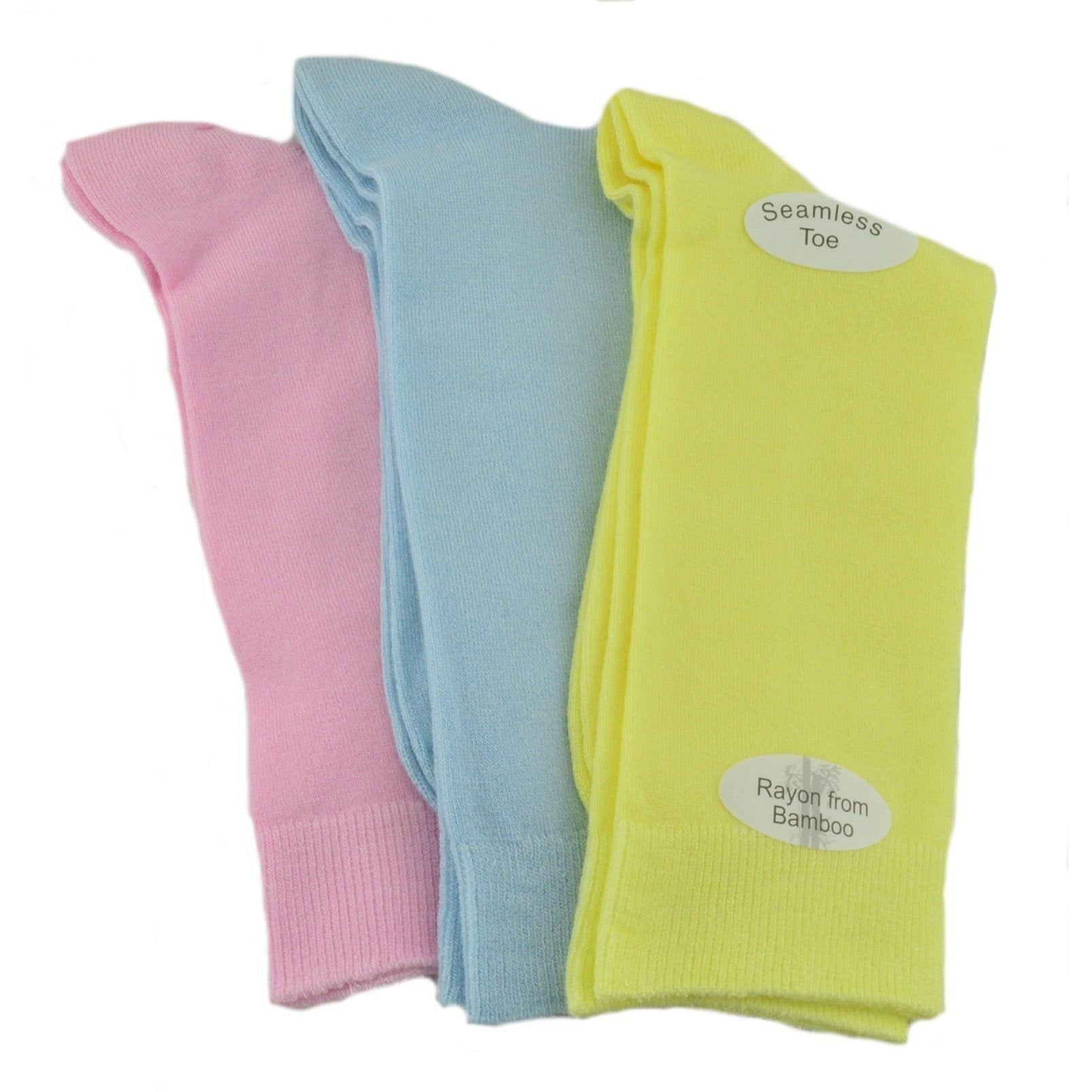 Women's Solid Color Bamboo Crew Socks - 3 Pairs - Renee Lane Company