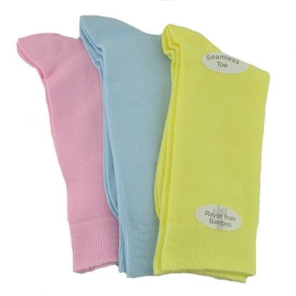 Women's Solid Color Bamboo Crew Socks - 3 Pairs - Renee Lane Company