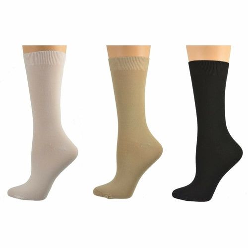 Women's Solid Color Bamboo Crew Socks - 3 Pairs - Renee Lane Company
