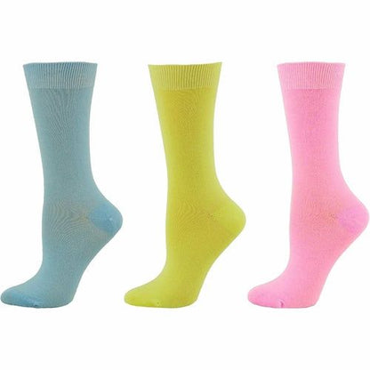 Women's Solid Color Bamboo Crew Socks - 3 Pairs - Renee Lane Company