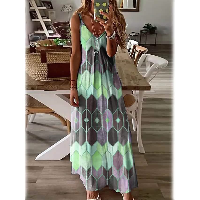 Women's V-Neck Elegant Casual Dress - Renee Lane Company
