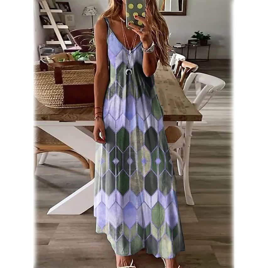 Women's V-Neck Elegant Casual Dress - Renee Lane Company