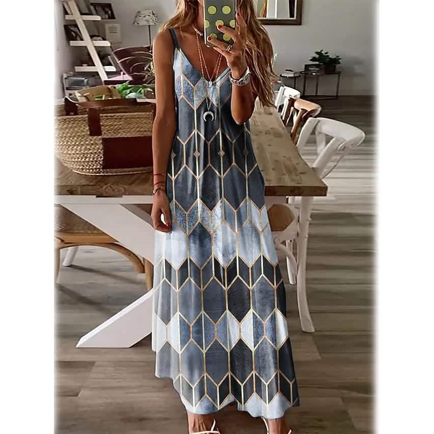 Women's V-Neck Elegant Casual Dress - Renee Lane Company