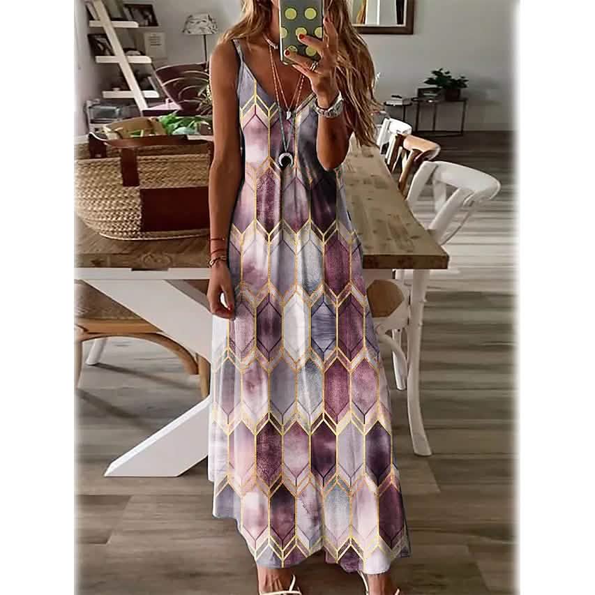 Women's V-Neck Elegant Casual Dress - Renee Lane Company