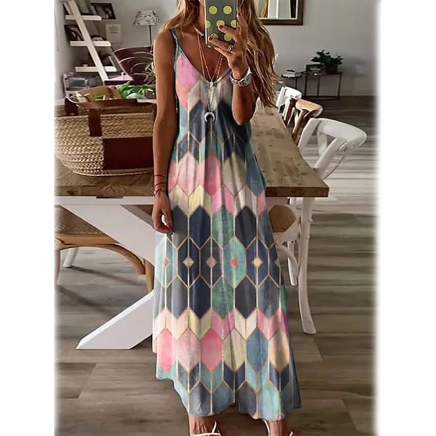 Women's V-Neck Elegant Casual Dress - Renee Lane Company