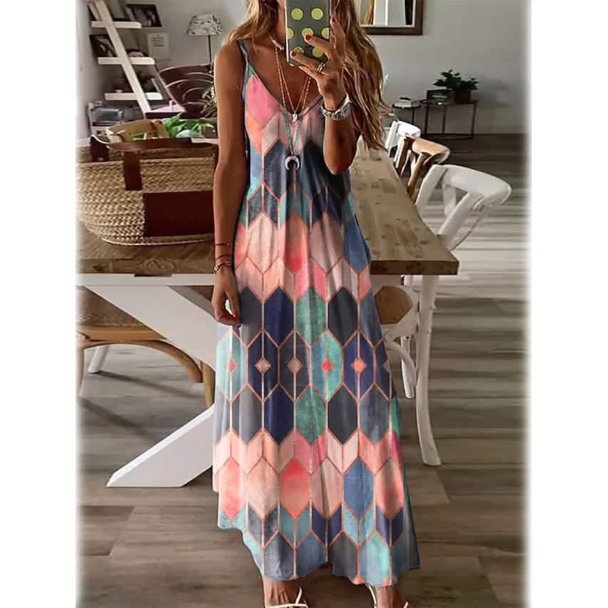Women's V-Neck Elegant Casual Dress - Renee Lane Company