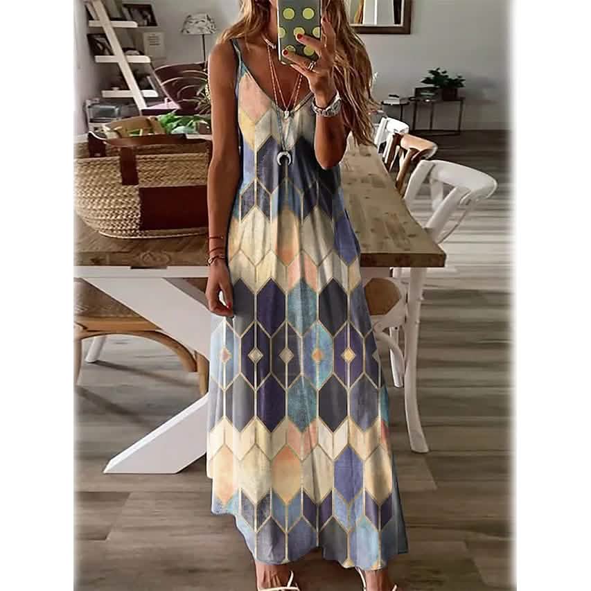 Women's V-Neck Elegant Casual Dress - Renee Lane Company