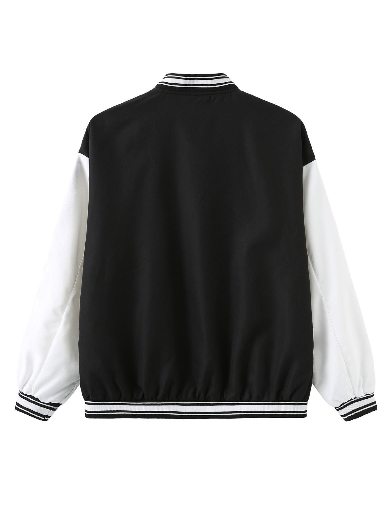 Women's Varsity Jacket Vintage Letter Print Cropped Baseball Coat 90's Fashion Streetwear Bomber Outer Coat - Renee Lane Company