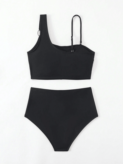 Women's minimalist asymmetrical split style quick drying bikini swimsuit - Renee Lane Company