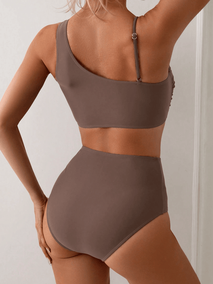 Women's minimalist asymmetrical split style quick drying bikini swimsuit - Renee Lane Company