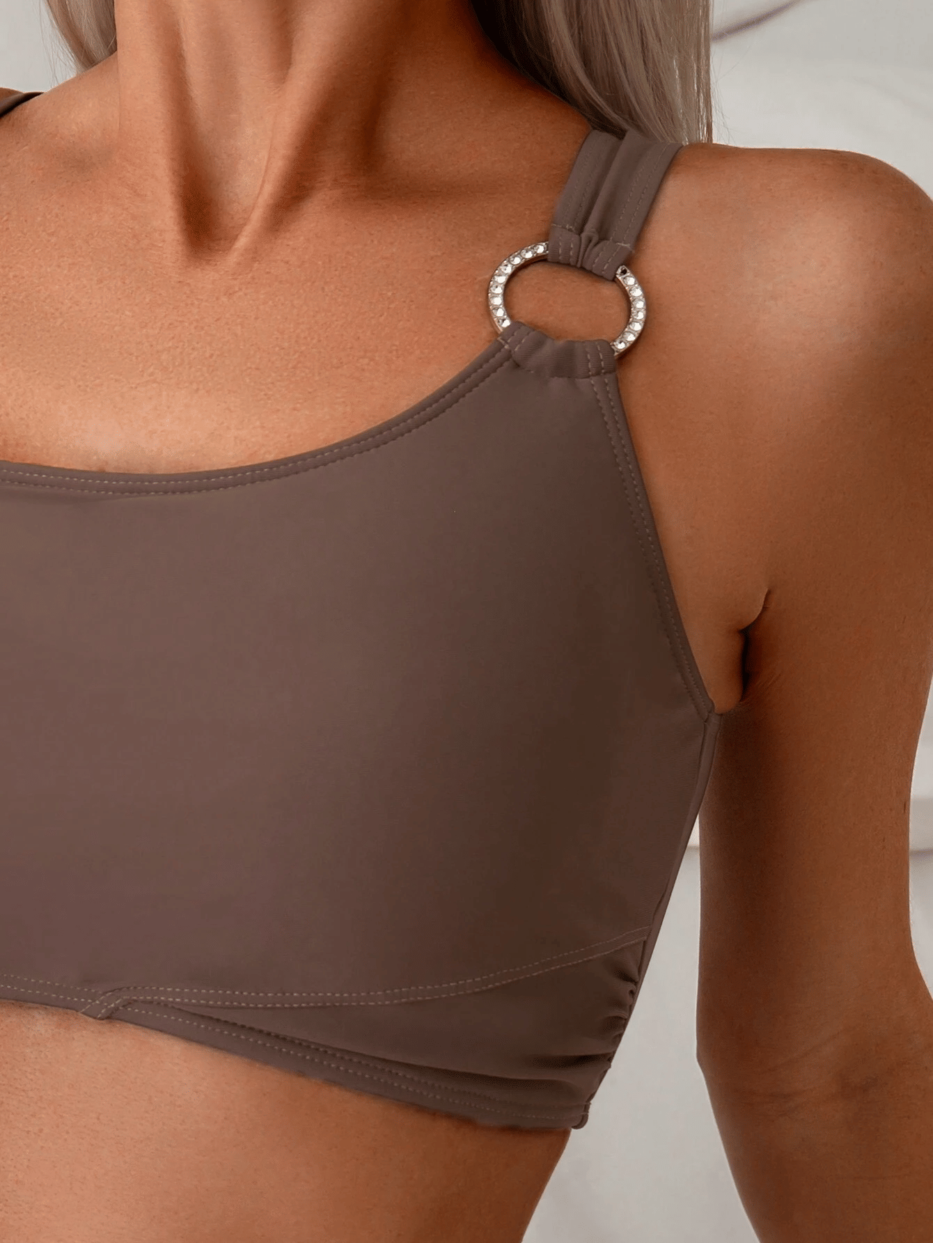 Women's minimalist asymmetrical split style quick drying bikini swimsuit - Renee Lane Company