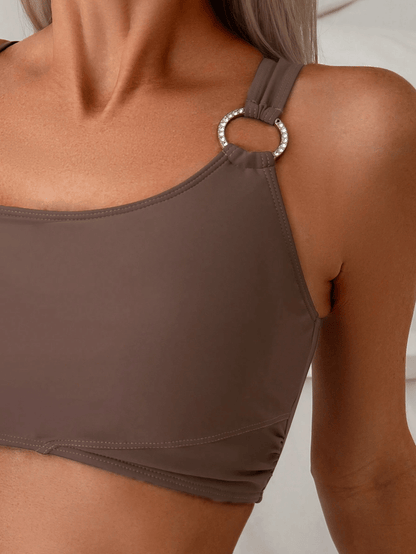 Women's minimalist asymmetrical split style quick drying bikini swimsuit - Renee Lane Company