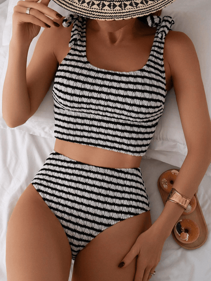 Women's two-piece striped swimsuit - Renee Lane Company