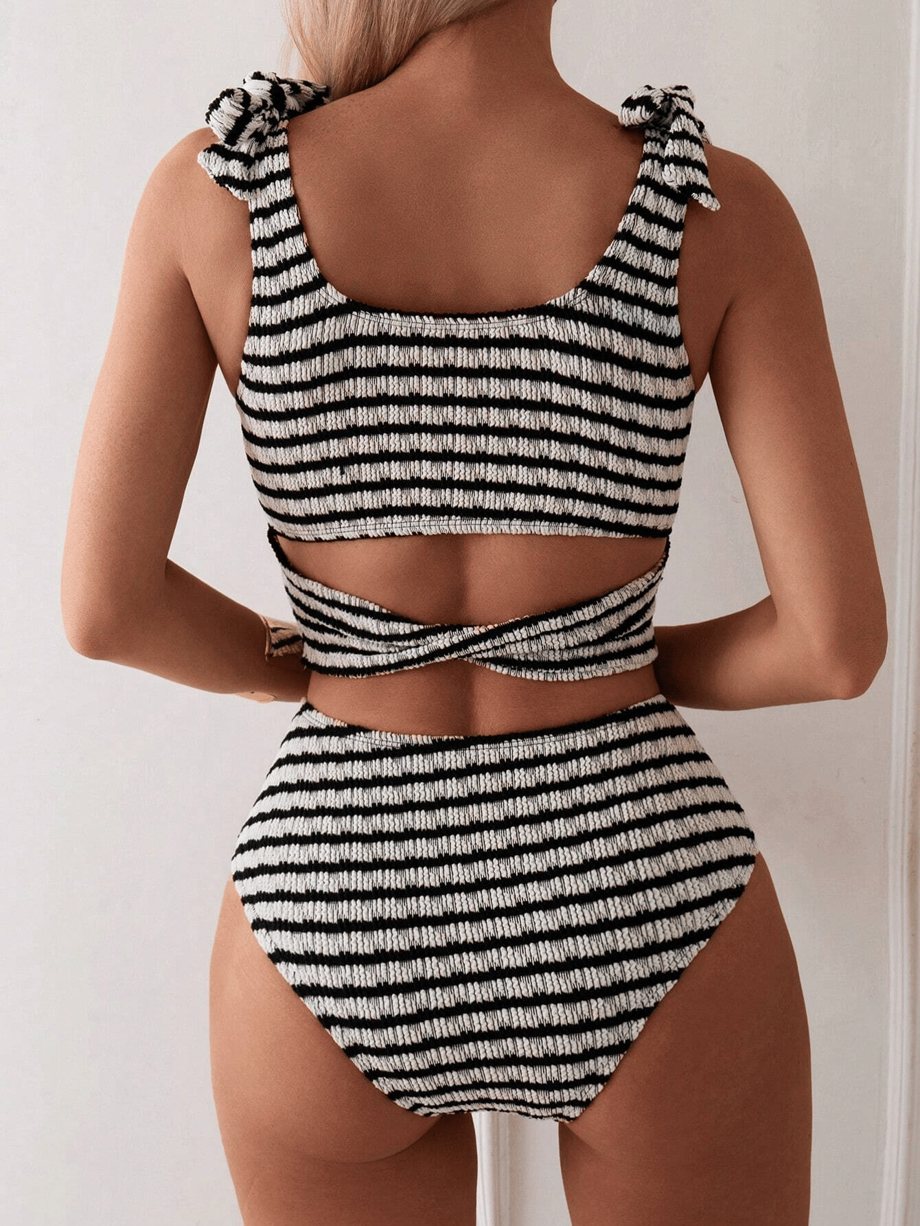 Women's two-piece striped swimsuit - Renee Lane Company
