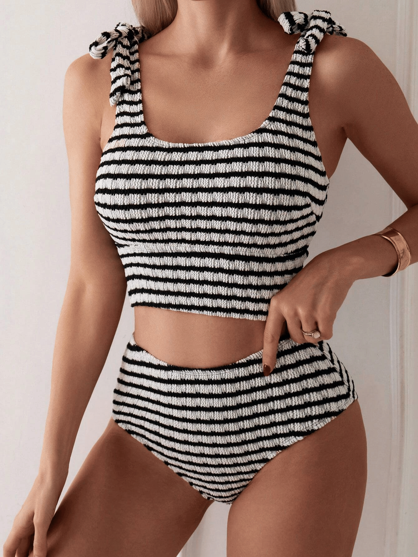 Women's two-piece striped swimsuit - Renee Lane Company