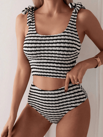 Women's two-piece striped swimsuit - Renee Lane Company