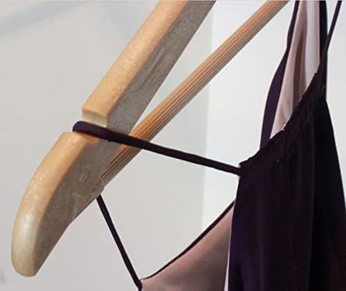 Wood Like Hanger Bowed Shaped with Trouser Bar for Suit, Coat, and Pant | Wood Finish Heavy Duty Clothes Hanger with Shoulder Notch to Hold Strappy Dresses - Renee Lane Company