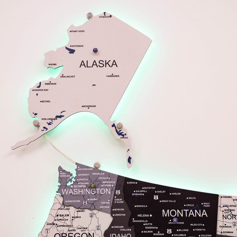 Wooden 3d LED Map of USA - Nordik - Renee Lane Company