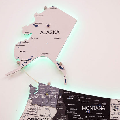 Wooden 3d LED Map of USA - Nordik - Renee Lane Company